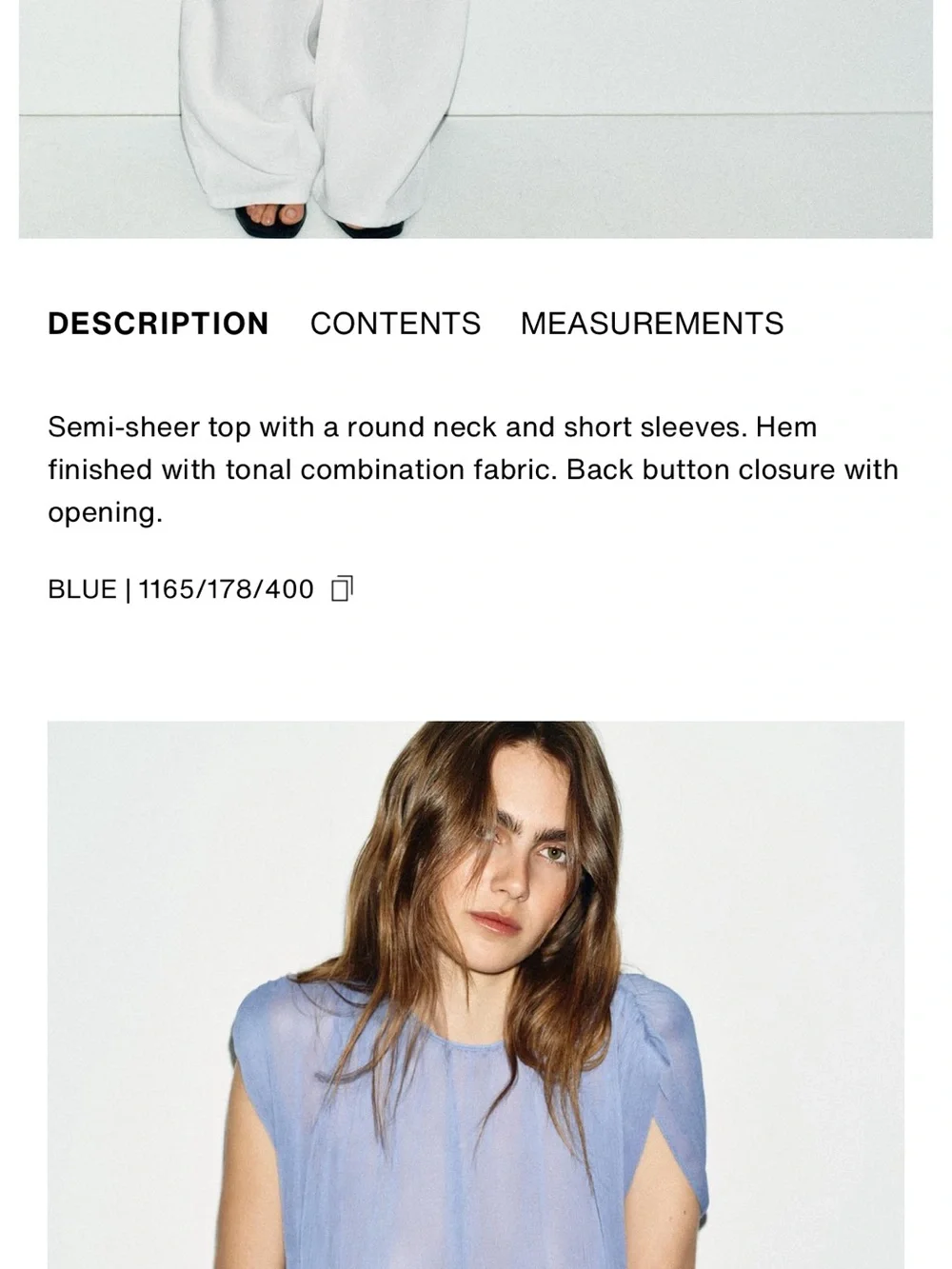 Zara NWT Blue Mesh ruched shoulder top